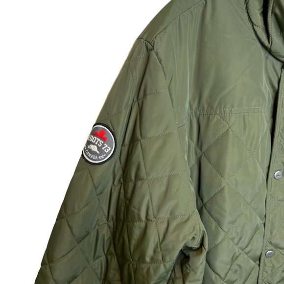 Roots Canada Mens Coat Quilted Sleek Champions Club Green Extra Large - Picture 3 of 13